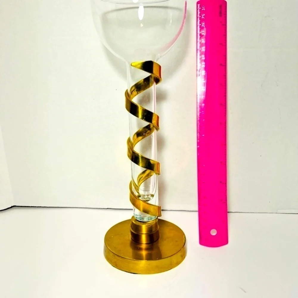 Vintage Solid Brass and glass vase Handmade In India